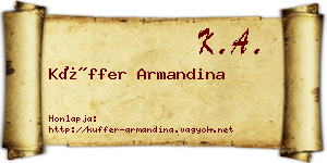 Küffer Armandina névjegykártya